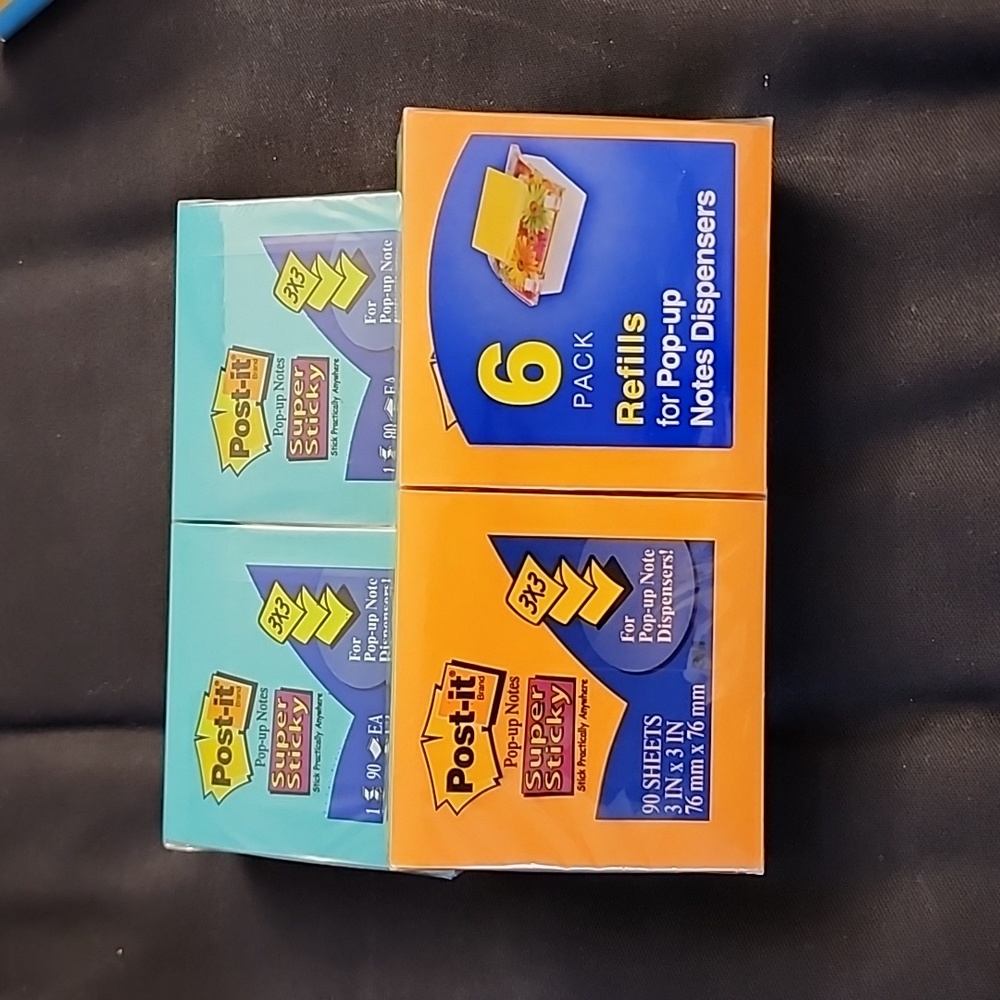 Post It Notes, 3x3 Inches, Pop-Up Style, 6 pads each. New, never opened. - Picture 4 of 4
